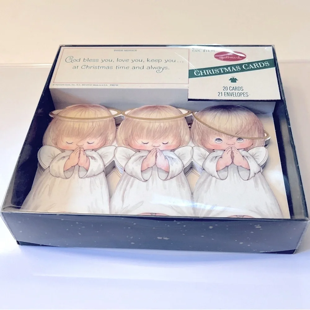 Twenty Popular Vintage Xmas Cards with Praying Angels & 1 Angel with Tilted Halo
